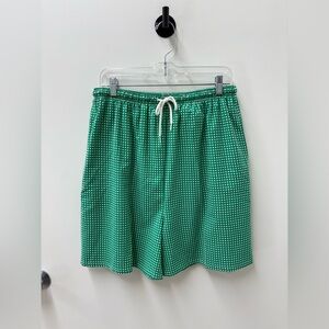 Vintage Blair Green and White Gingham Print Women's Shorts